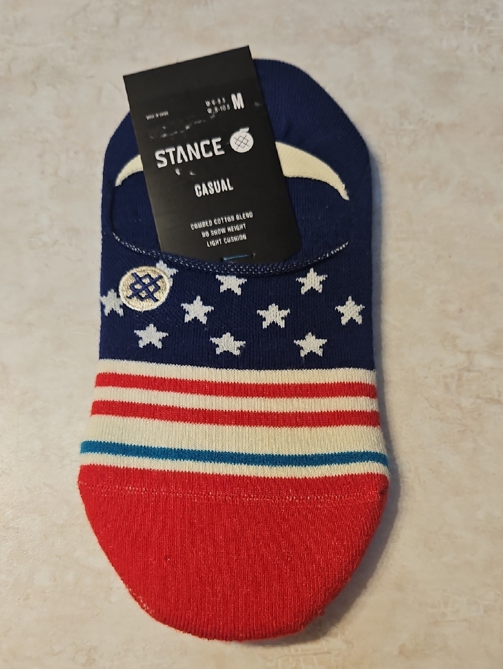 Stance Stard And Stripes Fourth ST Casual No Show Light Cushion Socks Sz. M